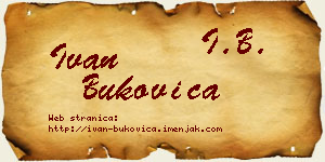 Ivan Bukovica vizit kartica